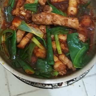 韓国料理:대파제육볶음 長ネギと豚バラ炒め